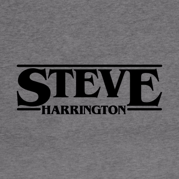 Steve Stranger Harrington Things Black Font by gastaocared